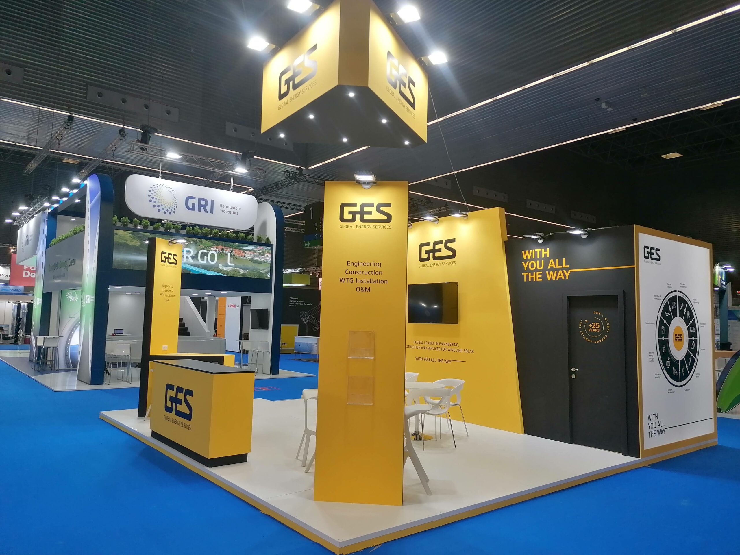 diseño stand feria para global energy services wind europe 2022 bilbao