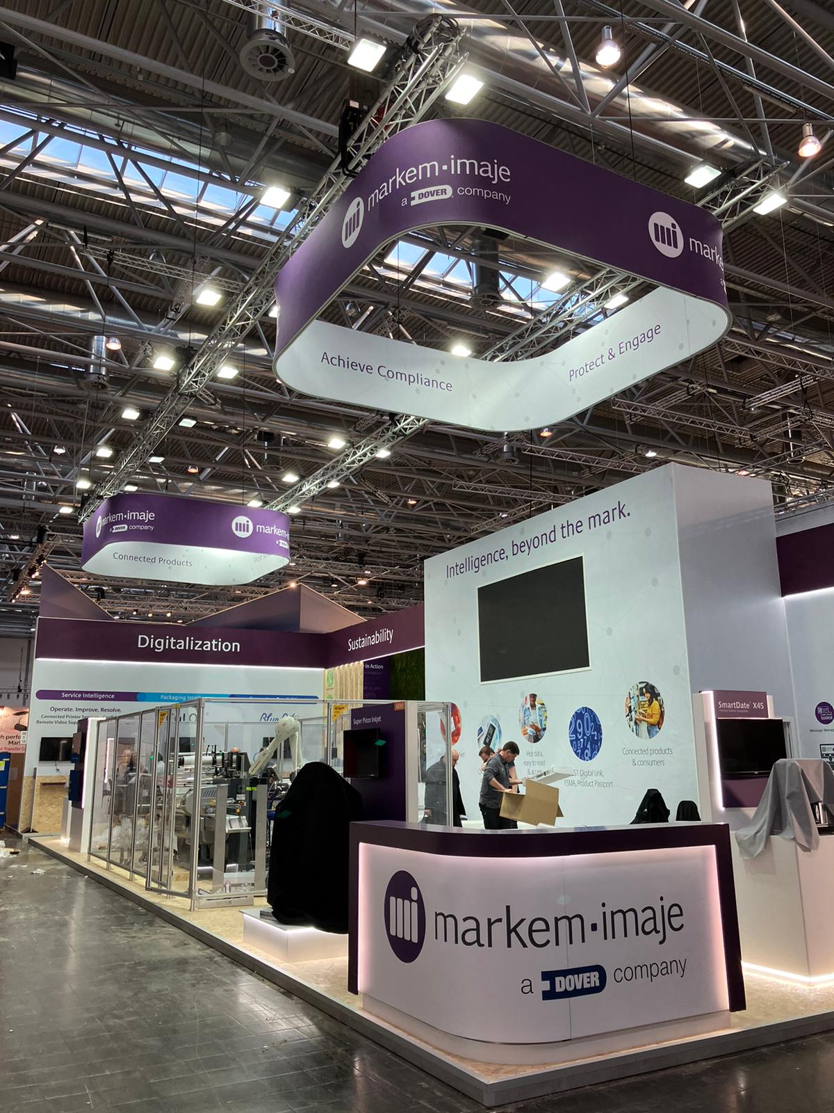 diseño de stands para markem imaje en all4pack 2022 paris